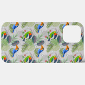 かわいいオウムの鳥、Everybirdyパターン、水彩画 Case-Mate iPhoneケース (裏面 (横))