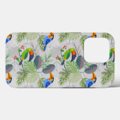 かわいいオウムの鳥、Everybirdyパターン、水彩画 Case-Mate iPhoneケース (裏面 (横))