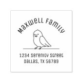 かわいいオウム鳥の座って家族のアーチ型アドレス セルフインキングスタンプ (デザイン)