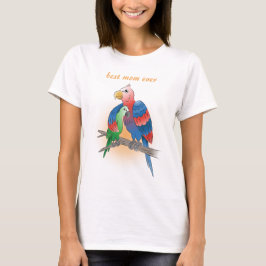 かわいいオウム ハッピー母の日 Tシャツ