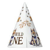 かわいいオオカミのカブワイルドワンウッドランバースデーパーティー パーティーハット (裏面)