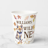 かわいいオオカミのカブワイルドワンウッドランバースデーパーティー 紙コップ (裏面)