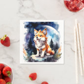 かわいいオオカミのパップベビーシャワー スタンダードカクテルナプキン (インサイチュ)