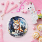 かわいいオオカミのパップベビーシャワー ペーパープレート (パーティー)