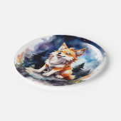 かわいいオオカミのパップベビーシャワー ペーパープレート (アングル)