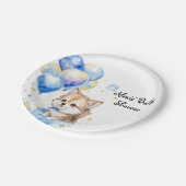 かわいいオオカミの子赤ちゃんシャワー ペーパープレート (アングル)