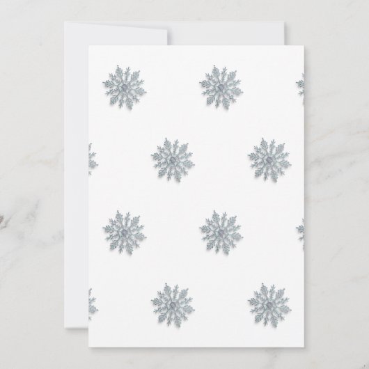 かわいいオオカミの少年の冬の森をテーマにした水の色 招待状 (裏面)