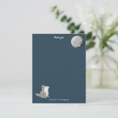 かわいいオオカミの群れ 森の夜空 月 こどもたち サンキューカード (スタンド正面)