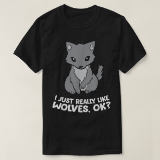 かわいいオオカミ愛好家向けのキャラクターデザイン 楽しいオオカミのギフト Tシャツ