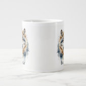 かわいいオオカミ最高のの友達永遠に、BFF。 ジャンボコーヒーマグカップ (正面)