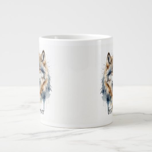 かわいいオオカミ最高のの友達永遠に、BFF。 ジャンボコーヒーマグカップ (正面)