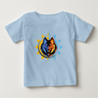 かわいいオオカミ ベビーTシャツ