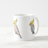 かわいいオカメインコのキャラクター3羽 コーヒーマグカップ (正面右)