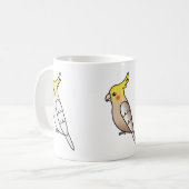 かわいいオカメインコのキャラクター3羽 コーヒーマグカップ (正面左)