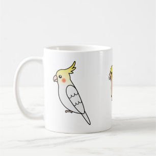かわいいオカメインコのキャラクター3羽 コーヒーマグカップ