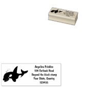 かわいいオキゴンドウのイラスト、おもちゃのような殺人クジラの絵 ラバースタンプ (押印)