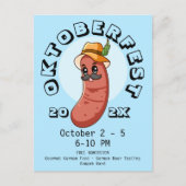 かわいいオクトーバーフェストブラトゥルスト ポストカード (正面)