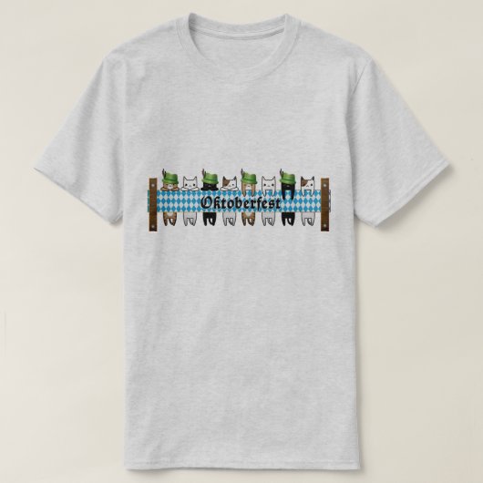 かわいいオクトーフェスト猫 Tシャツ (デザイン正面)
