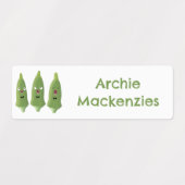 かわいいオクラ野菜の漫画パーソナライズされた ラベル (デザイン1)