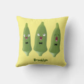 かわいいオクラ野菜の漫画 クッション (裏面)