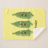 かわいいオクラ野菜の漫画 シェルパブランケット (正面(横))