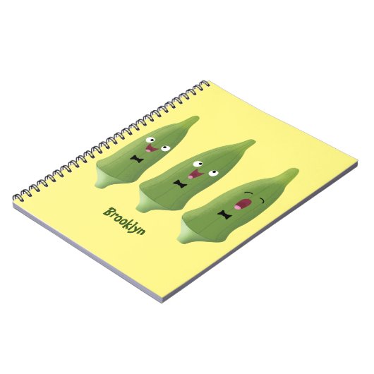 かわいいオクラ野菜の漫画 ノートブック (左側)