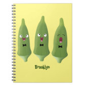 かわいいオクラ野菜の漫画 ノートブック (正面)