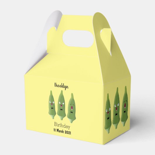 かわいいオクラ野菜の漫画 フェイバーボックス (正面サイド)