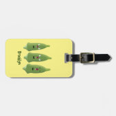 かわいいオクラ野菜の漫画 ラゲッジタグ (正面横)