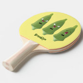 かわいいオクラ野菜の漫画 卓球ラケット (正面アングル)