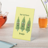 かわいいオクラ野菜の漫画 台座サイン (インサイチュ)