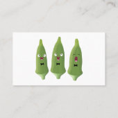 かわいいオクラ野菜の漫画 名刺 (裏面)