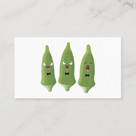 かわいいオクラ野菜の漫画 名刺 (裏面)