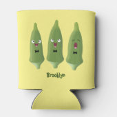 かわいいオクラ野菜の漫画 缶クーラー (裏面)