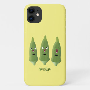 かわいいオクラ野菜の漫画 iPhone 11 ケース