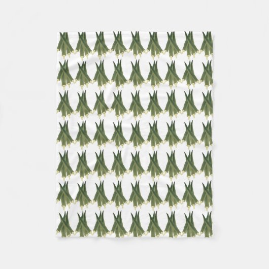 かわいいオクラ フリースブランケット (正面)