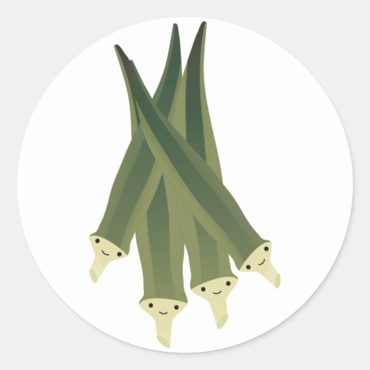 かわいいオクラ ラウンドシール (正面)