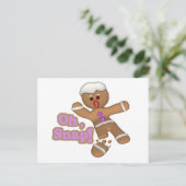 かわいいオスナックジンジャーブレッドマンクッキー ポストカード (スタンド正面)