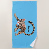 かわいいオセロアニメイラストレーション ビーチタオル (正面)