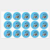 かわいいオセロアニメイラストレーション ラベル (シート)