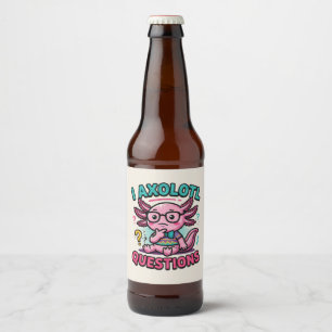 かわいいオタクのウーパールーパー I ウーパールーパーの疑問符のミーム ビールラベル