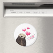 かわいいオッターとハートバレンタインデーのユーモア マグネット (インサイチュ (食洗機))