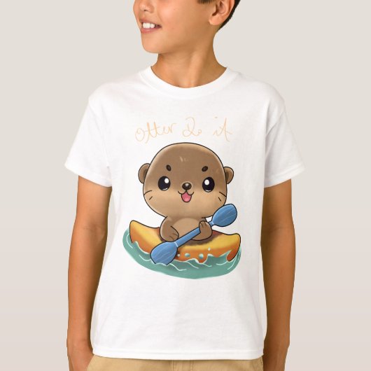 かわいいオッターカヤック Tシャツ (正面)