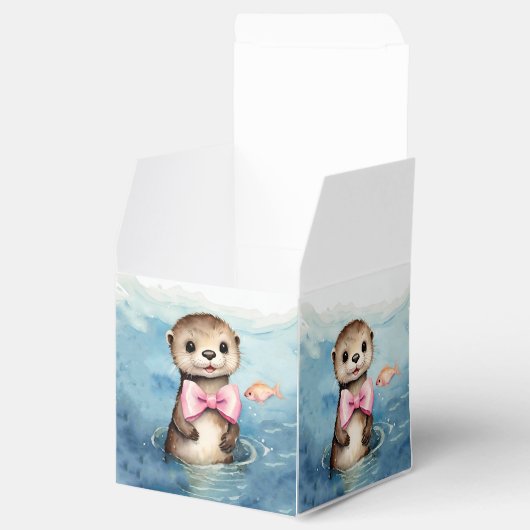 かわいいオッターガール赤ちゃんシャワーお願いボックス フェイバーボックス (オープン)