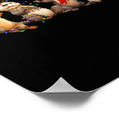 かわいいオッタークリスマスパジャマおもしろいクリスマスライトAnim ポスター (角)