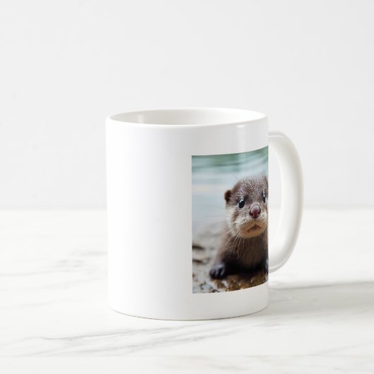 かわいいオッターマグ – かわいい動物マグ コーヒーマグカップ (正面右)
