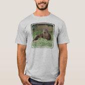 かわいいオッターメンズ長袖Tシャツ Tシャツ (正面)