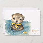 かわいいオッター男女兼用ベビーシャワー招待状 招待状 (裏面)