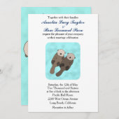 かわいいオッター結婚式招待状オッターカップル結婚ズ 招待状 (正面/裏面)