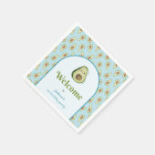 かわいいオネダーフルアボカド1歳の誕生日パーティー スタンダードカクテルナプキン (角)